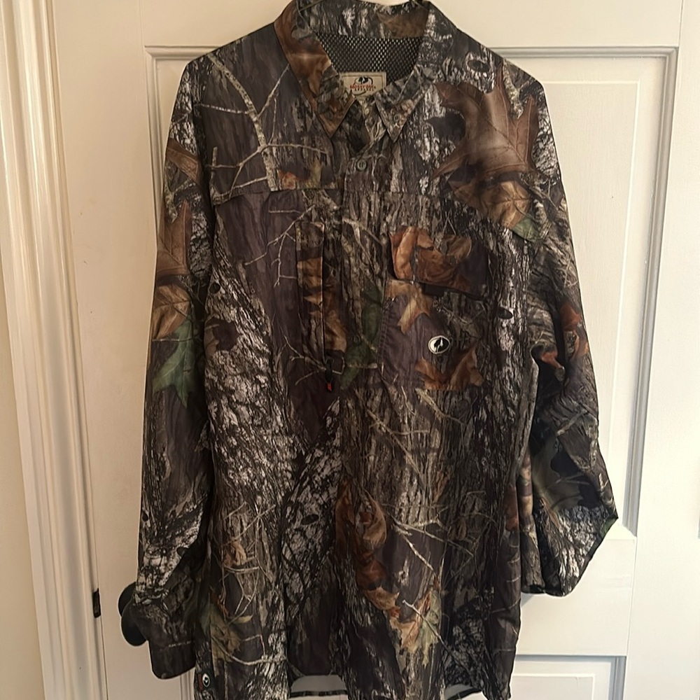 Mossy Oak Mens APX  Treklite Shirt Mesh Vented Camo * L* Long Sleeve